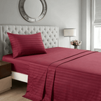 Striped Bed Sheet Set Extra Soft Breathable, Fade-Resistant Deep Pocket Fitted Sheets for Bedroom Guest Room Hotel – All Season 3/4 Piece (Flat Sheet, Fitted Sheet, Pillowcase)