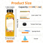 Plastic Juice Bottles with Caps 12oz 16oz Bulk Set 100 118 142 Pcs - Empty Bottles with Labels Funnel & Brush for Juice Smoothie Tea Coffee Party | Nuvia Haven