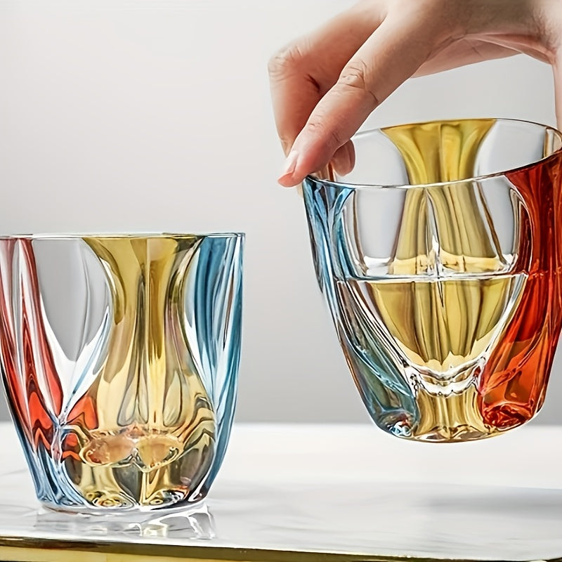 Czech Crystal Hand-Painted Wine Glass 150ml – Luxury Three-Color Painted Drinkware for Red Wine & Whiskey | Elegant Gift & Table Decoration