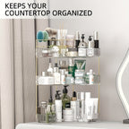 Corner Shower Shelf Bathroom Organizer with 2 or 3 Tiers - Space Saving Corner Storage Rack for Cosmetics, Toothbrush & Toiletries, Lightweight Caddy for Bathroom, Bedroom & Kitchen