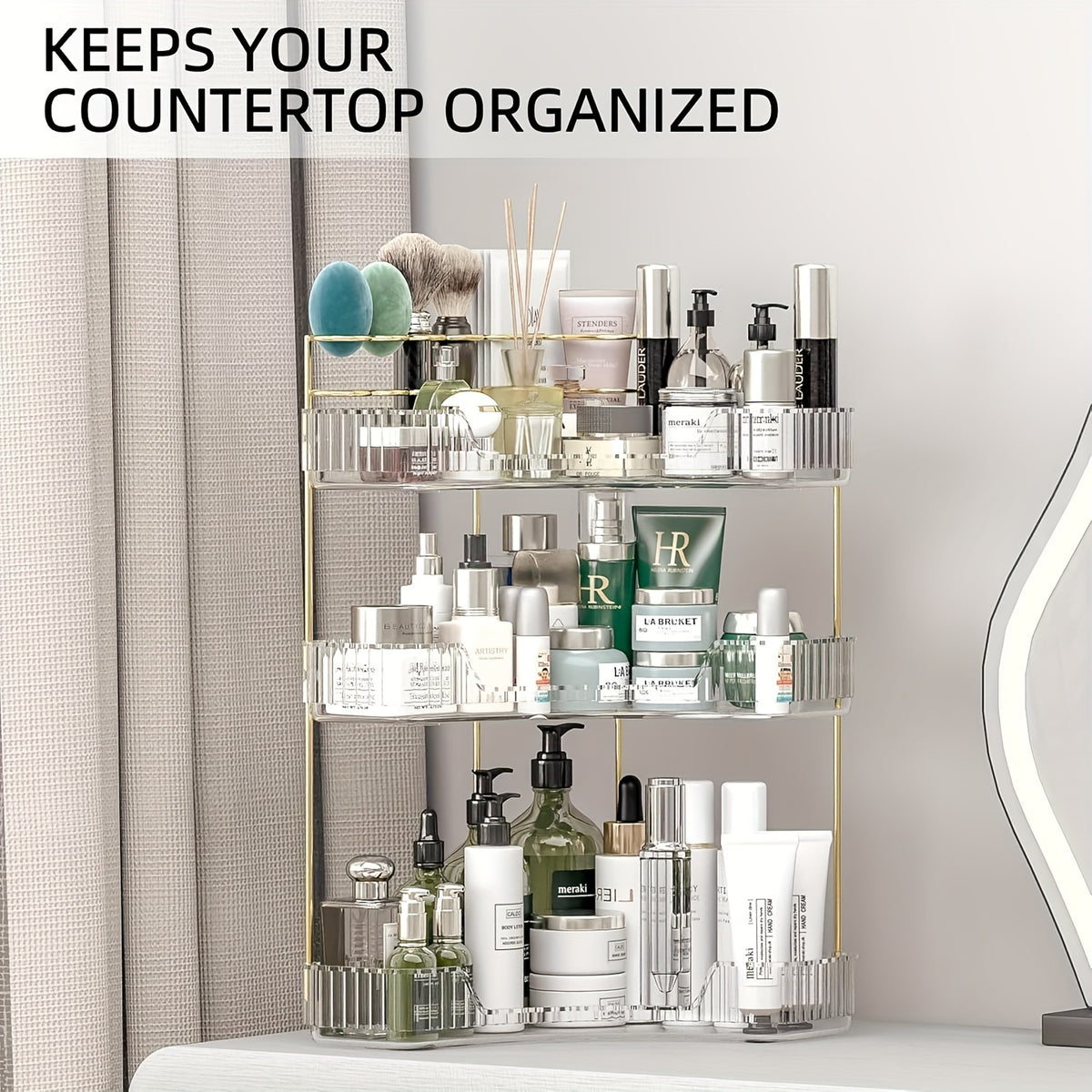 Corner Shower Shelf Bathroom Organizer with 2 or 3 Tiers - Space Saving Corner Storage Rack for Cosmetics, Toothbrush & Toiletries, Lightweight Caddy for Bathroom, Bedroom & Kitchen