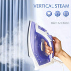 Travel Clothes Steamer 1200W Non-Stick Soleplate – Adjustable Thermostat, Overheat Safety Protection, Variable Steam Control, Compact Handheld Garment Steamer for Travel & Home, Purple & Grey