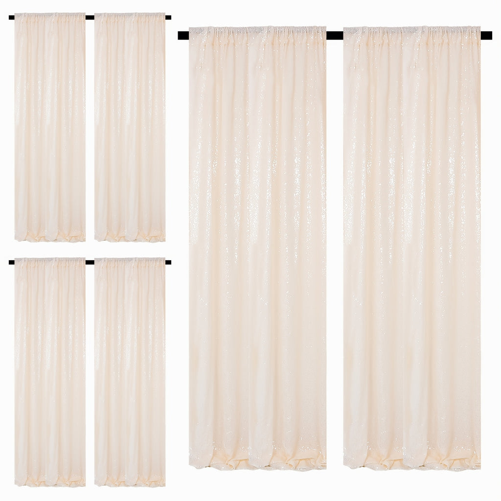 Sequin Backdrop Curtains – Glitter Party & Wedding Background Panels, 2ft×8ft per Panel, 4/6/8 Panel Sets, 29 Colors for Birthday, Stage, Bridal & Event Decor