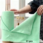 Reusable Microfiber Cleaning Towels 51pcs – Tearable Kitchen Roll Wipes, Absorbent Dish Cloth & Paper Towel Replacement, Multi-Surface Household Cleaning Rags, Eco-Friendly Kitchen Supplies