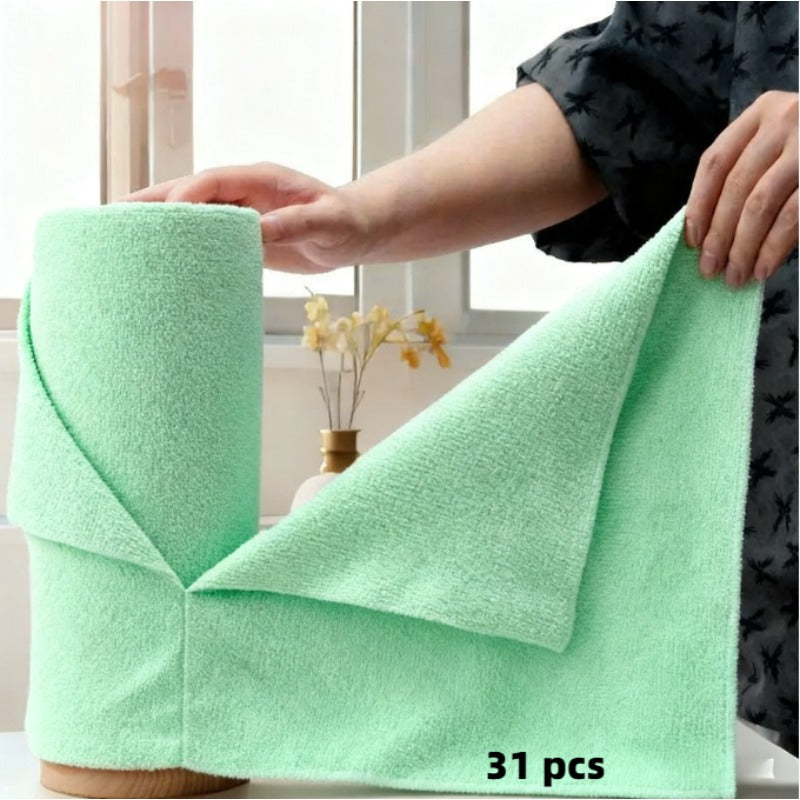 Reusable Microfiber Cleaning Towels 51pcs – Tearable Kitchen Roll Wipes, Absorbent Dish Cloth & Paper Towel Replacement, Multi-Surface Household Cleaning Rags, Eco-Friendly Kitchen Supplies