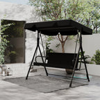 Outdoor Porch Glider Swing with Canopy Rust Proof Heavy Duty Steel Frame Adjustable Canopy Patio Furniture Garden Lawn Backyard Black Beige Brown Red Green
