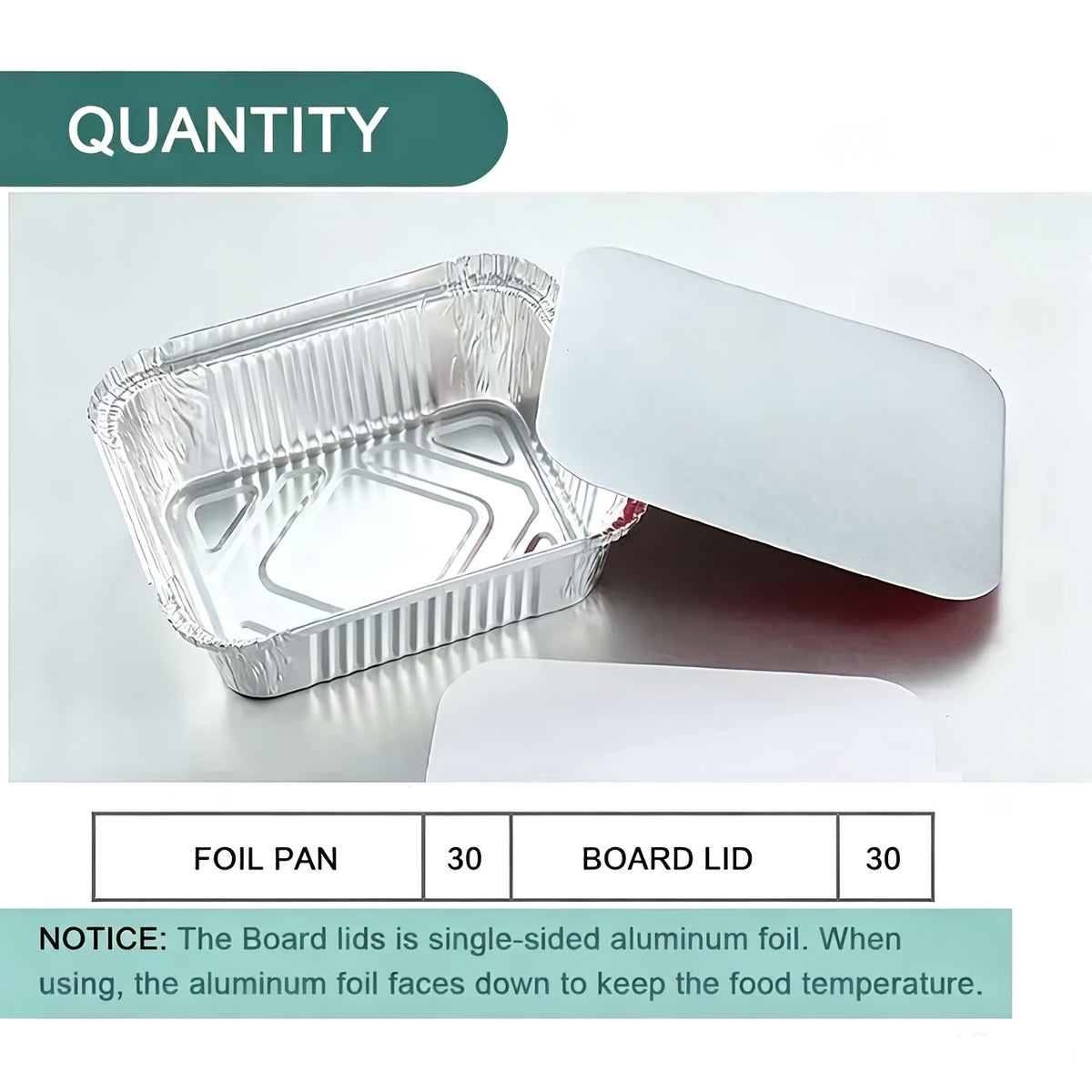 Disposable Aluminum Foil Pans 30-Pack with Lids 7.65x5.7 Inch - Foil Baking Pans for Cakes Cooking Heating Storing Food Prep, Holiday Baking Trays for Christmas Thanksgiving