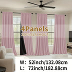 Blackout Curtains Rod Pocket 4 Panels - Thermal Insulated Room Darkening Noise Reducing Matte Drapes for Bedroom Living Room Office, 9 Colors 11 Sizes