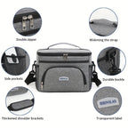 Large Capacity Insulated Lunch Bag Crossbody Shoulder Tote – Reusable Portable Cooler Bag for Work, Picnic, Camping & Travel