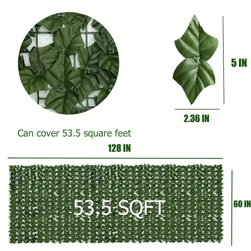 UV Resistant Artificial Ivy Privacy Fence Screen Faux Hedge Wall Panels Fake Ivy Vine Leaf Green Backdrop for Outdoor Garden Patio Balcony Backyard Indoor Decor Multiple Sizes