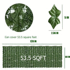 UV Resistant Artificial Ivy Privacy Fence Screen Faux Hedge Wall Panels Fake Ivy Vine Leaf Green Backdrop for Outdoor Garden Patio Balcony Backyard Indoor Decor Multiple Sizes