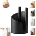 Paper Towel Holder Countertop - Mountain Design with Mango Wood Round Base & Iron Stand, No Tools Required, Kitchen Counter Organizer in Black, Gray, White, Blue & Natural