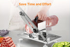 Manual Meat Slicer Stainless Steel 430 Grade Blade with Adjustable Thickness for Frozen Meat, Vegetables & Fruits – Durable Sharp Easy-Clean Food Slicer for Home Kitchen Use