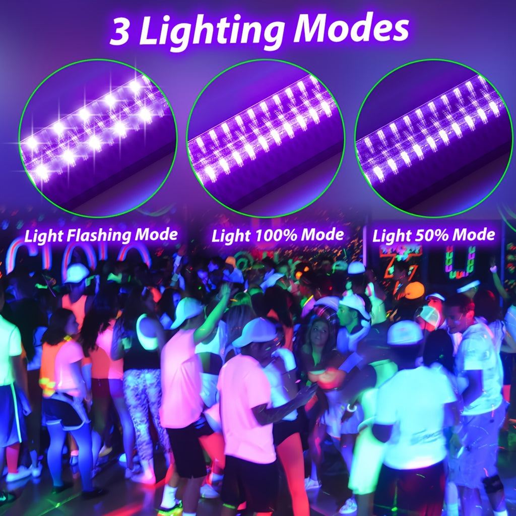 UV LED Blacklight Bar 12.6 Inch USB 5V 385-400nm Black Light Strip with Switch for Halloween Party Decoration, Stage Lighting, Club Disco, Christmas, Valentine's Day - 2 Pack & Single Options