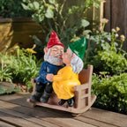 Kissing Couple Gnome Statue – Cute Garden Gnome Figurine for Indoor & Outdoor Decor | 5"L x 3.5"W x 6"H Romantic Gnome Sculpture | Valentine's Day, Wedding & Anniversary Gift