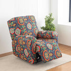 Lounge Chair Cover Set 4-Pack – High Elasticity Elastic Printed Slipcover with Side Pockets, Pet Friendly, for Bedroom Office Living Room, Holiday Home Decor