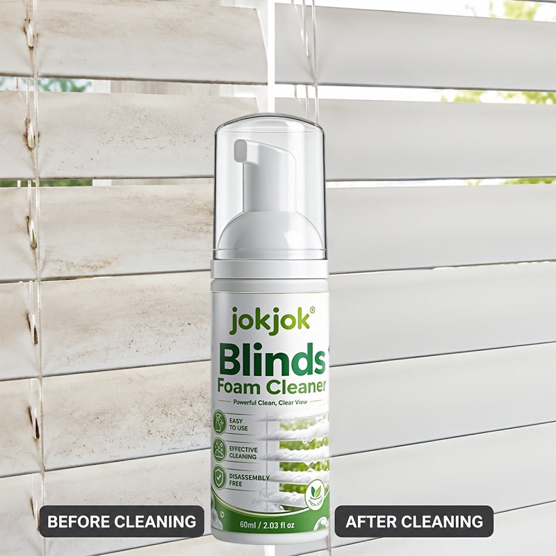 Window Blind Foam Cleaner Spray 2.03 oz – Fast-Drying Glycerin Formula Removes Dust, Stains & Odors from Metal & Plastic Blinds, No Disassembly, Includes Bonus Towel