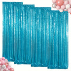 Sequin Backdrop Curtains 4 Panels 2FT x 8FT Glitter Party Decorations for Wedding Birthday Photo Booth Stage Background 30+ Colors