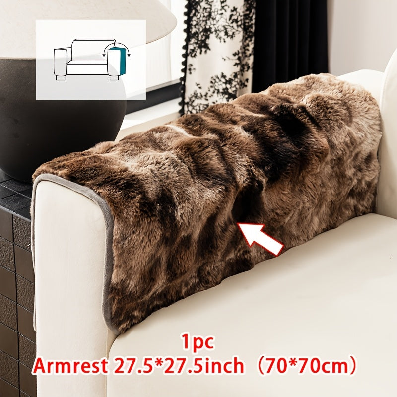 Plush Gradient Velvet Sofa Cover 450-500gsm Super Soft Warm Winter Pet Friendly Non-Slip Machine Washable Modern Style 1 2 3 4 Seater Living Room Couch Protector