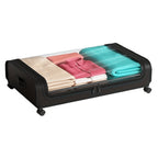 Rolling Under Bed Storage with Wheels - Metal Drawer Organizer for Clothes, Blankets, Shoes & Bedding, 1pc or 2pcs, Gray & Black, Wheeled Storage Box