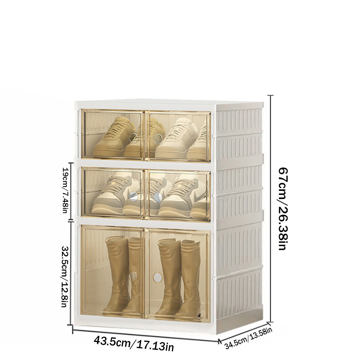 Shoe Rack with Clear Shoe Boxes 3 6 9 Tier Foldable Stackable Plastic Organizer for Closet Entryway Bedroom – Holds 6 12 or 18 Pairs