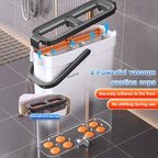 Flat Mop and Bucket Set 40cm, Hands-Free Wringing Dual Bucket System, 360° Rotating Mop Head, 2 or 6 Microfibre Replacement Pads, Wet & Dry Separation, Safe on All Floor Types