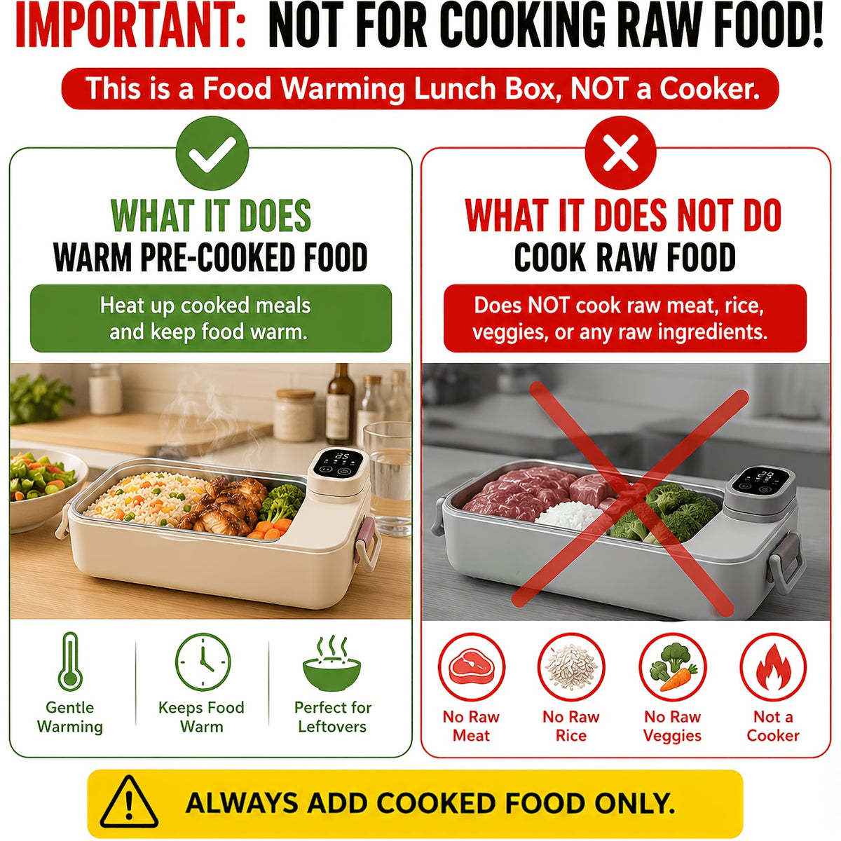 Heated Lunch Box Rechargeable with Timer - Self-Warming Portable Bento Box 80°C Keep Warm for Women & Men, Insulated Meal Prep Container with Lid, Electric Lunch Box for Work & Office