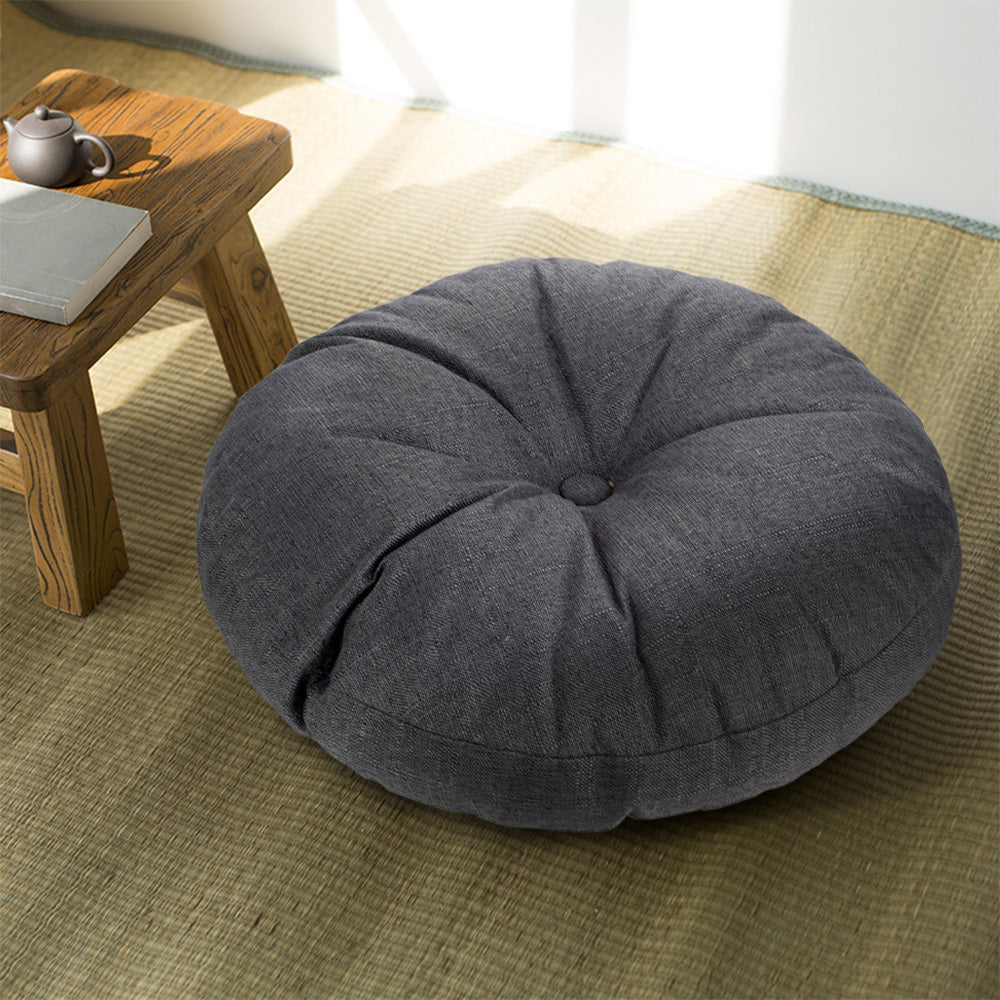 Round Seat Cushion 40x40cm 15cm Thick Firm Futon Meditation Mat Removable Linen Cover Chair Pad for Office Dining Chair Home Decor All Seasons Christmas