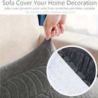 Leaf Jacquard Sofa Cover Set of 6 – High Elasticity Concubine-Style Sofa Cushion Cover with Elastic Band, Easy Install Removable Washable Furniture Protective Cover, Valentine's Day Home Decor