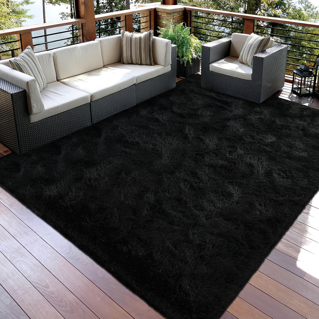 Shaggy Runner Rug Soft Fluffy Area Rug Non-Slip Plush Carpet for Bedroom Hallway Dorm Living Room – Jacquard & Tie-Dye Colors, 2x6 3x5 6x9 8x10 Feet