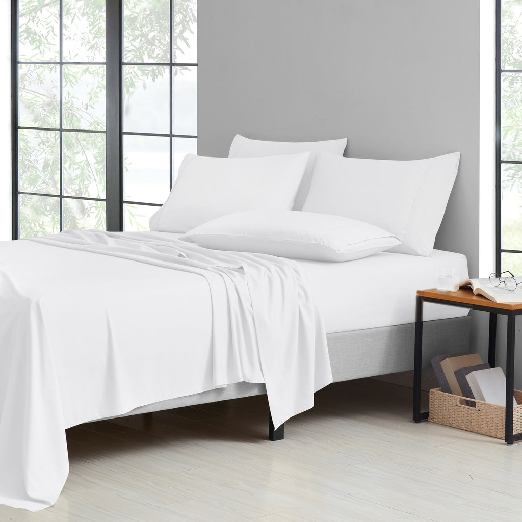 Bamboo Blend Cooling Sheet Set 6-Piece 2000 Thread Count Satin | Deep Pocket 16" Hypoallergenic Breathable Bed Sheets, Twin Full Queen King Cal King, 20 Colors