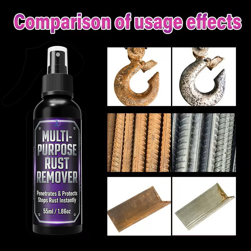 Metal Rust Remover Spray Kit – Dissolves Rust & Oxidation, Polishes & Protects Chrome & Stainless Steel, Includes Glove & Sponge