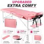 Portable Folding Massage Table Professional Lash Bed, Height Adjustable 8-Level Aluminium Legs, 30.9" Wide Tiltable Headrest for Spa Salon Tattoo Home Beauty