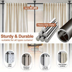 Floor to Ceiling Room Divider Rod No Drill Tension – Adjustable 4-10ft Tall 28-114" Wide Heavy Duty Curtain Partition Stand for Bedroom Studio Apartment, Matte Black White