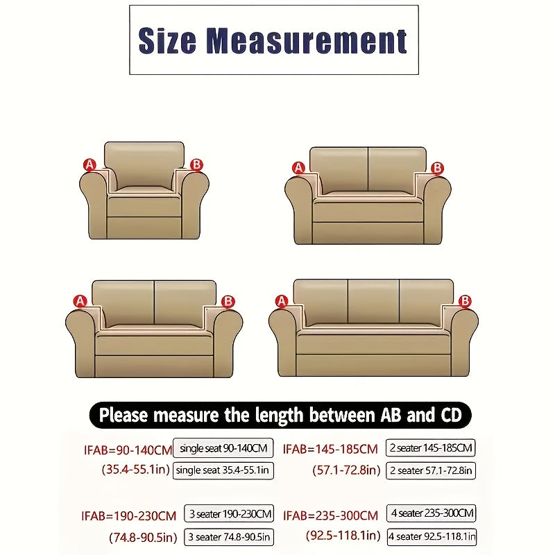 Printed Skirt Design Sofa Cover with Anti-Slip Fixing Rods – High Elasticity Four-Season Fiber Slipcover Keeps Sofa Neat & Beautiful
