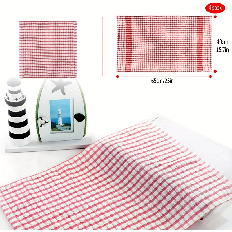 12-Pack Kitchen Dishcloths Double-Sided Reusable Cleaning Cloths – Highly Absorbent Cotton Dish Towels for Kitchen Surfaces & Wine Glass Cleaning, Non-Lint Multicolor Set