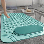 Non-Slip Bath Mat with Massage Buttons - Anti-Slip PVC Shower & Bathtub Safety Pad, 0.35" Thick, Polka Dot Pattern, Rectangular Bathroom Mat for Shower, Tub & Wet Floors - 6 Colors