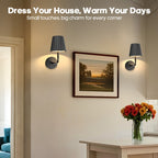 Touch Dimmable LED Wall Sconce with Remote USB Battery Backup 3 Color Temperatures Timer for Bedroom Living Room Hallway Low Voltage