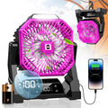 20000mAh USB Rechargeable Compact Fan with LED Light, Digital Display & Emergency Charging – Tent Hook Included, Portable Fan for Camping, Office, Gym & Home