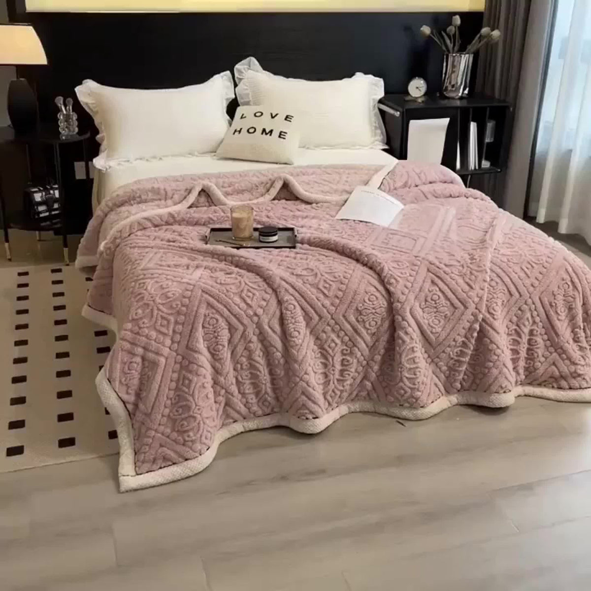 Embossed Fitted Sheet Set Super Soft Deep Pocket - European Texture Bed Sheets All Season, Machine Washable, Optional Pillowcases, Twin Full Queen King Sizes, 5 Colors Bedroom Bedding