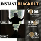 Blackout Curtains 4 Panel Set Grommet Textured for Bedroom & Living Room – 100% Room Darkening Thermal Insulated Luxury Drapes, 11 Colors & 5 Lengths