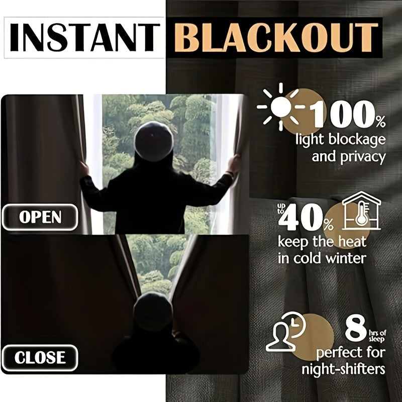 Blackout Curtains 4 Panel Set Grommet Textured for Bedroom & Living Room – 100% Room Darkening Thermal Insulated Luxury Drapes, 11 Colors & 5 Lengths