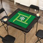 Folding Card Table with Green Felt – Mahjong Table for Poker Dominoes and Card Games in Black or White