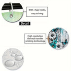 4pcs Floral Butterfly Shower Curtain Set Teal White with 12 Hooks Bath Rug - 2D Print Bathroom Decor Gift for Women Men Home Decoration | Nuvia Haven