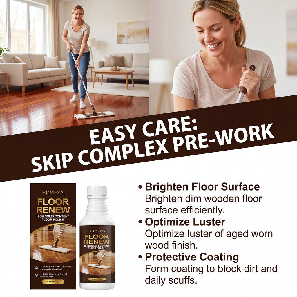 Floor Polishing Cleaner 5oz, Quick Brightening Deep Clean & Stain Removal for Wood, Tile & Marble Floors, Best Alternative to Floor Waxing for a Lasting Shine Without the Effort