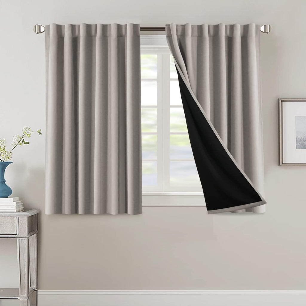 Blackout Curtains 2 Panels 100% Room Darkening 96 Inch Long – Triple Weave Thermal Insulated Back Tab & Rod Pocket Window Drapes for Bedroom & Living Room