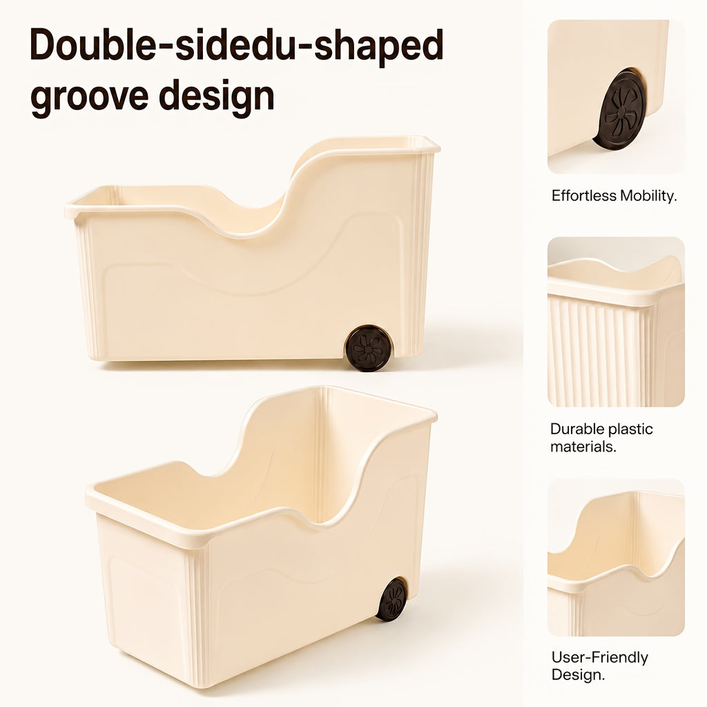 Rolling Plastic Storage Bins Set of 3 – Large Capacity Wheeled Organizer Containers for Kitchen, Bathroom, Pantry, Freezer & Cabinet | Multi-Purpose Roll-Out Storage Bin with Bonus Towel Gift