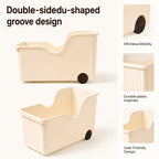 Rolling Plastic Storage Bins Set of 3 – Large Capacity Wheeled Organizer Containers for Kitchen, Bathroom, Pantry, Freezer & Cabinet | Multi-Purpose Roll-Out Storage Bin with Bonus Towel Gift