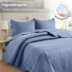 Luxury Quilted Bedspread Set 3 Piece Floral Coverlet with Pillow Shams Breathable Lightweight All Season - Twin Queen King California King 16 Colors