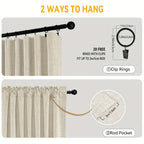 Blackout Curtains for Living Room & Bedroom - 100% Blackout Textured Panels, Thermal Insulated, Rod Pocket & Clip Rings, Multiple Sizes & Colors